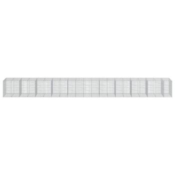 Gabione mit Deckel 1050x100x100 cm Verzinktes Eisen