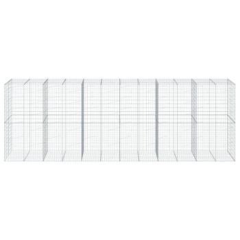 Gabione mit Deckel 600x100x200 cm Verzinktes Eisen