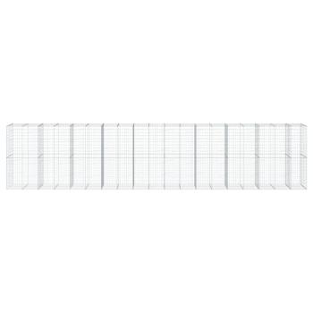 Gabione mit Deckel 950x100x200 cm Verzinktes Eisen