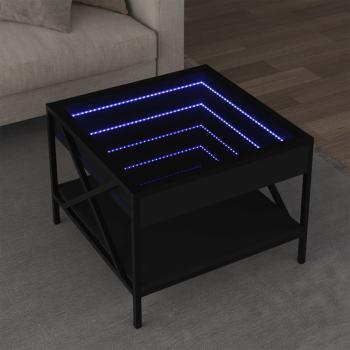 ARDEBO.de - Couchtisch mit Infinity-LED Schwarz 50x50x38 cm