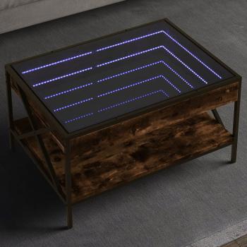 ARDEBO.de - Couchtisch mit Infinity-LED Räuchereiche 70x50x38 cm