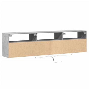TV-Wandschrank mit LED Betongrau 180x31x45 cm