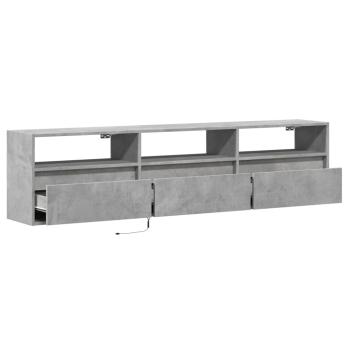 TV-Wandschrank mit LED Betongrau 180x31x45 cm