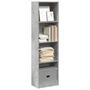 ARDEBO.de - Bücherregal Betongrau 40x24x143 cm Holzwerkstoff