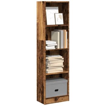 ARDEBO.de - Bücherregal Altholz-Optik 40x24x143 cm Holzwerkstoff
