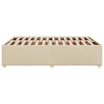Bettgestell ohne Matratze Creme 160x200 cm Stoff