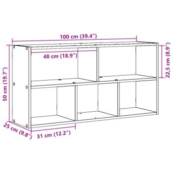 Wandregal Schwarz 100x25x50 cm Holzwerkstoff