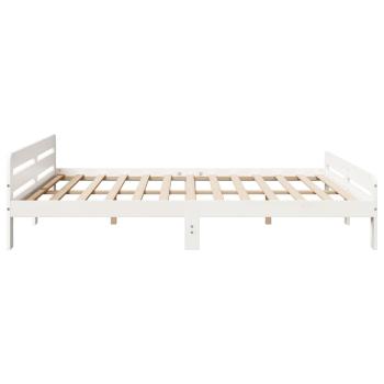 Massivholzbett ohne Matratze Weiß 180x200 cm Kiefernholz