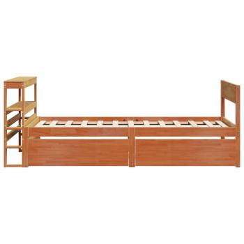 Massivholzbett ohne Matratze Wachsbraun 90x200 Kiefernholz