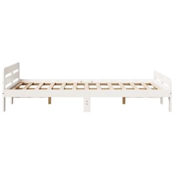 Massivholzbett ohne Matratze Weiß 120x190 cm Kiefernholz
