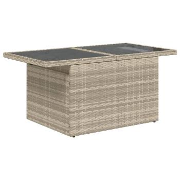 ARDEBO.de - 9-tlg. Garten-Sofagarnitur mit Kissen Hellgrau Poly Rattan