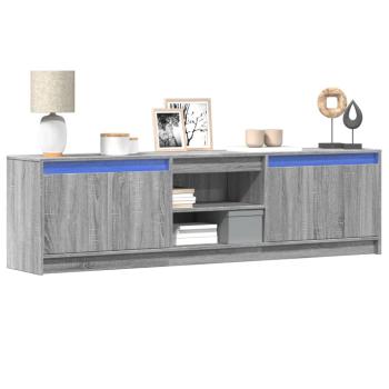 ARDEBO.de - TV-Schrank mit LED-Beleuchtung Grau Sonoma 180x34x50 cm