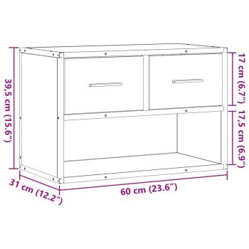TV-Schrank Grau Sonoma 60x31x39,5 cm Holzwerkstoff und Metall