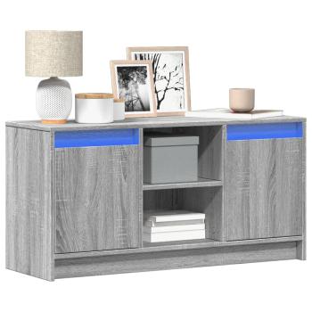 ARDEBO.de - TV-Schrank mit LED-Beleuchtung Grau Sonoma 100x34x50 cm