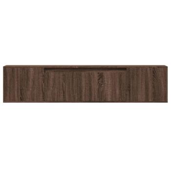 TV-Wandschrank mit LED-Beleuchtung Braun Eiche 180x31x39,5 cm