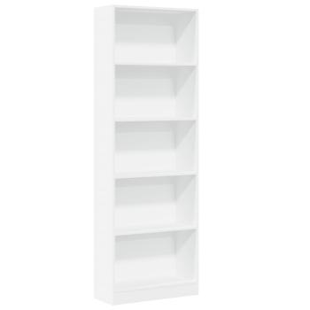 Bücherregal Weiß 60x24x176 cm Holzwerkstoff