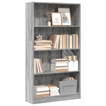ARDEBO.de - Bücherregal Grau Sonoma 80x24x143 cm Holzwerkstoff