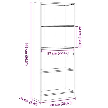 Bücherregal Sonoma-Eiche 60x24x143 cm Holzwerkstoff
