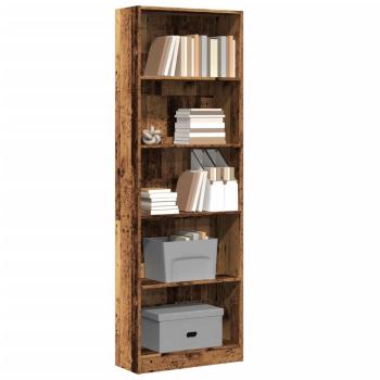 ARDEBO.de - Bücherregal Altholz-Optik 60x24x176 cm Holzwerkstoff