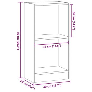Bücherregal Braun Eichen-Optik 40x24x76 cm Holzwerkstoff