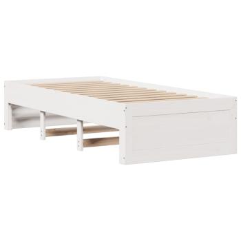 Massivholzbett ohne Matratze mit Schubladen Weiß 90x190 cm