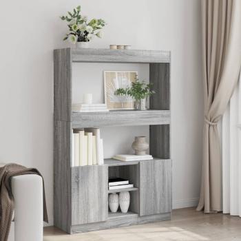 ARDEBO.de - Highboard Grau Sonoma 92x33x140 cm Holzwerkstoff
