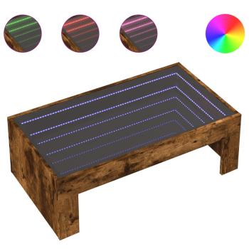 ARDEBO.de - Couchtisch mit Infinity-LED Räuchereiche 90x50x30 cm