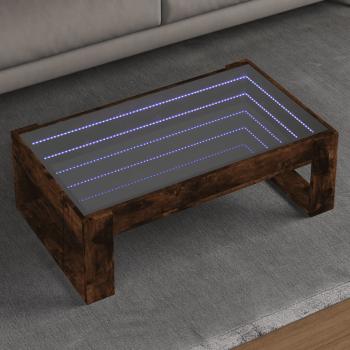 ARDEBO.de - Couchtisch mit Infinity-LED Räuchereiche 90x53x30 cm
