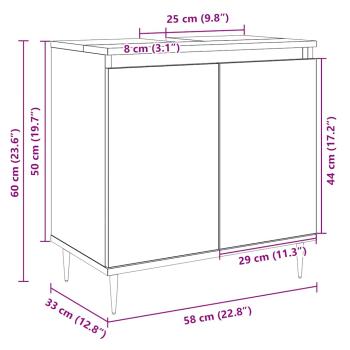 Badschrank Sonoma-Eiche 58x33x60 cm Holzwerkstoff
