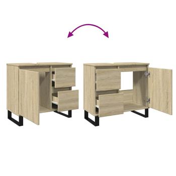 Badschrank Sonoma-Eiche 65x33x60 cm Holzwerkstoff