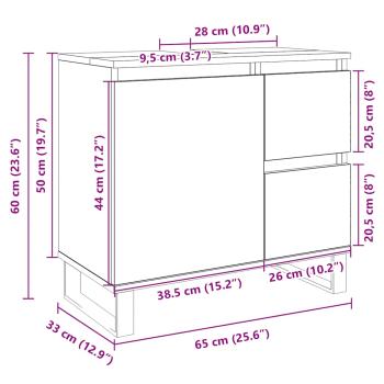 Badschrank Sonoma-Eiche 65x33x60 cm Holzwerkstoff