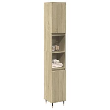 ARDEBO.de - Badschrank Sonoma-Eiche 30x30x190 cm Holzwerkstoff