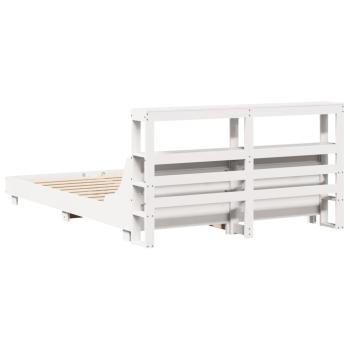 Massivholzbett ohne Matratze Weiß 140x200 cm Kiefernholz