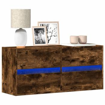 ARDEBO.de - TV-Wandschrank mit LED-Beleuchtung Räuchereiche 100x31x45 cm