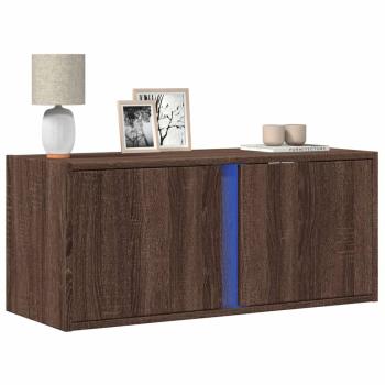 ARDEBO.de - TV-Wandschrank mit LED-Beleuchtung Eichen-Optik 80x31x35 cm