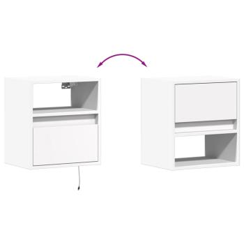 TV-Wandschrank mit LED-Beleuchtung Weiß 41x31x45 cm