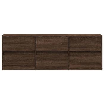 TV-Wandschrank LED-Beleuchtung Braun Eichen-Optik 130x31x45 cm