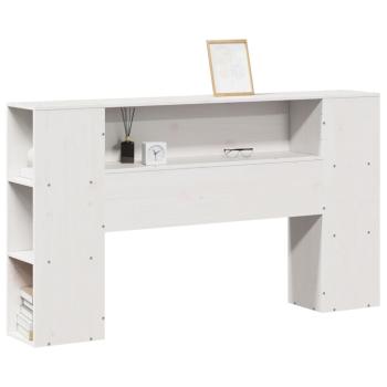 Kopfteil mit Stauraum Weiß 140 cm Massivholz Kiefer