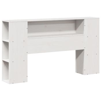 Kopfteil mit Stauraum Weiß 140 cm Massivholz Kiefer
