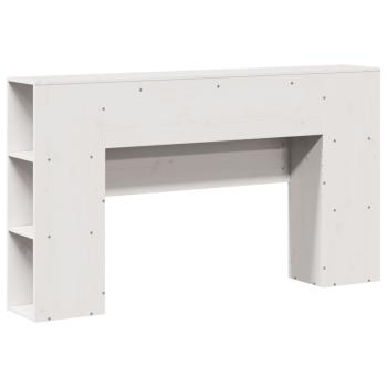 Kopfteil mit Stauraum Weiß 140 cm Massivholz Kiefer