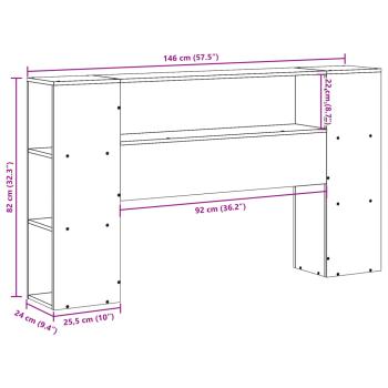Kopfteil mit Stauraum Weiß 140 cm Massivholz Kiefer