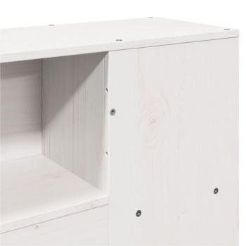 Kopfteil mit Stauraum Weiß 160 cm Massivholz Kiefer
