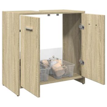 ARDEBO.de - Waschbeckenunterschrank Sonoma-Eiche 60x33x60 cm Holzwerkstoff