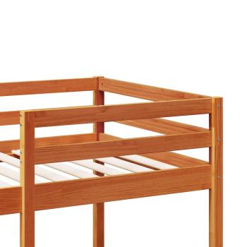Hochbett ohne Matratze Wachsbraun 90x190 cm Massivholz Kiefer