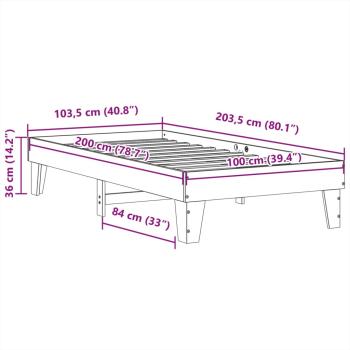 Massivholzbett ohne Matratze Weiß 100x200 cm Kiefernholz