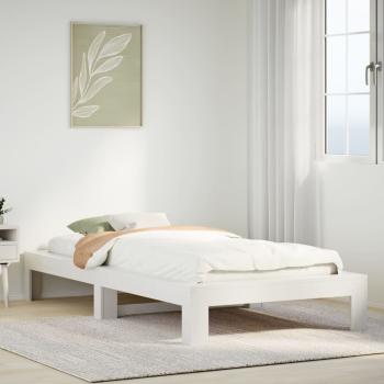 ARDEBO.de - Massivholzbett ohne Matratze Weiß 75x190 cm Kiefernholz