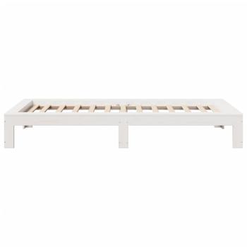 Massivholzbett ohne Matratze Weiß 75x190 cm Kiefernholz