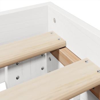 Massivholzbett ohne Matratze Weiß 120x190 cm Kiefernholz