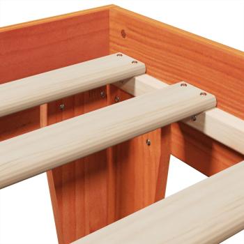 Massivholzbett ohne Matratze Wachsbraun 75x190 cm Kiefernholz