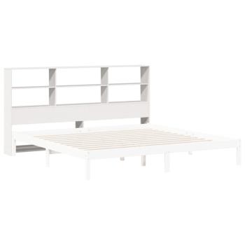 Kopfteil mit Stauraum Weiß 180 cm Massivholz Kiefer